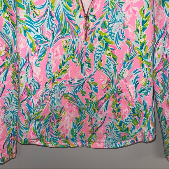 Lilly Pulitzer Skipper Popover Women’s Size‎ XXS Pink Blue Half-Zip - Picture 4 of 7